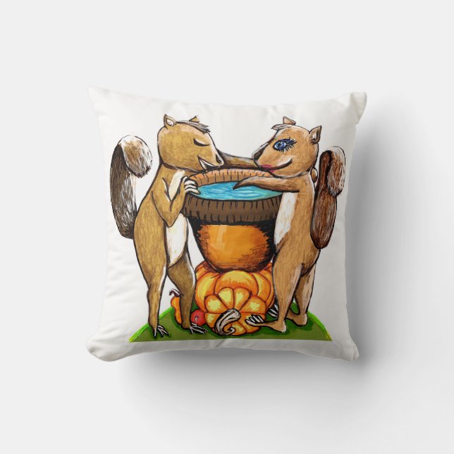Squirrels Loving Fall Cushion (Front)