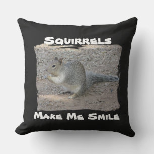 Squirrels Make Me Smile Adorable Wild Animal Cushion