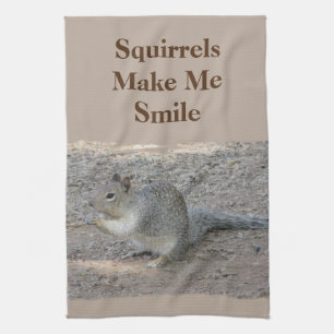 Squirrels Make Me Smile Little Forest Animal Tea Towel