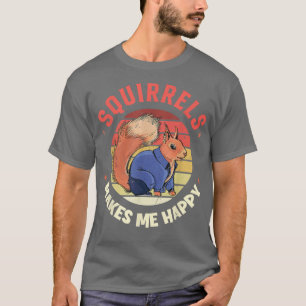 Squirrels Makes Me Happy Japanese Fo Eastern Grey T-Shirt