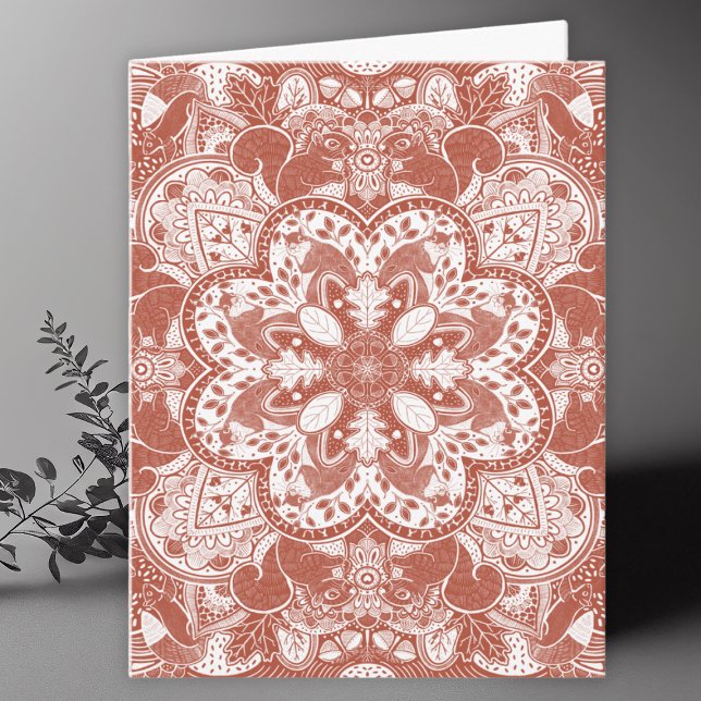 Squirrels Mandala Art Blank Thank You Card (Creator Uploaded)