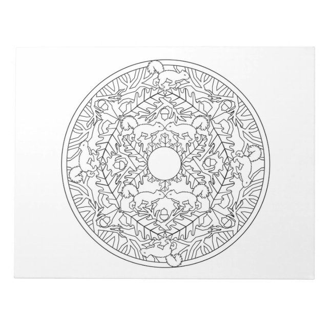 Squirrels Mandala Colouring Book Pad (Front)