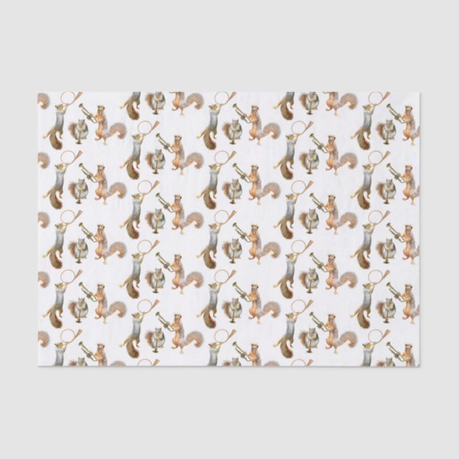 Squirrels Musicians Tissue Paper (Front)