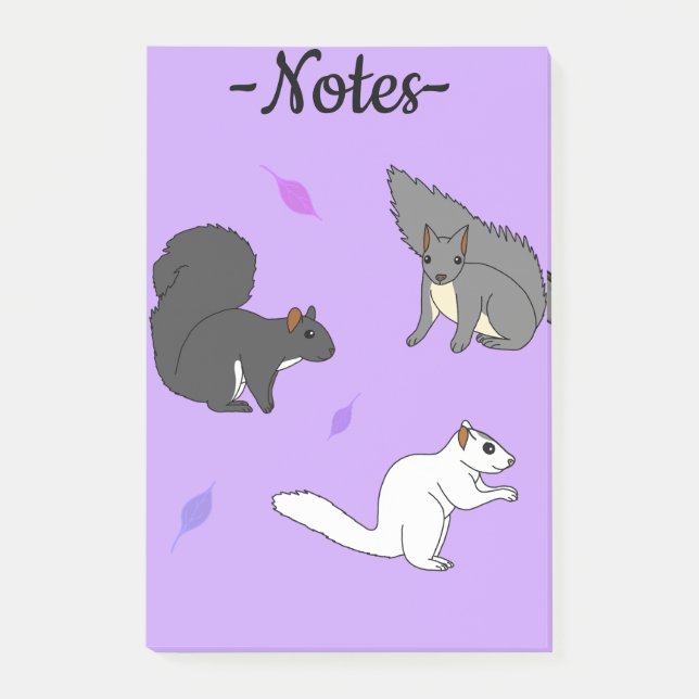 Squirrels Purple Post-it Notes (Front)