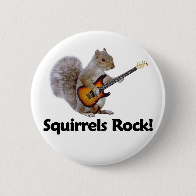 Squirrels Rock! 6 Cm Round Badge (Front)
