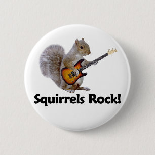 Squirrels Rock! 6 Cm Round Badge
