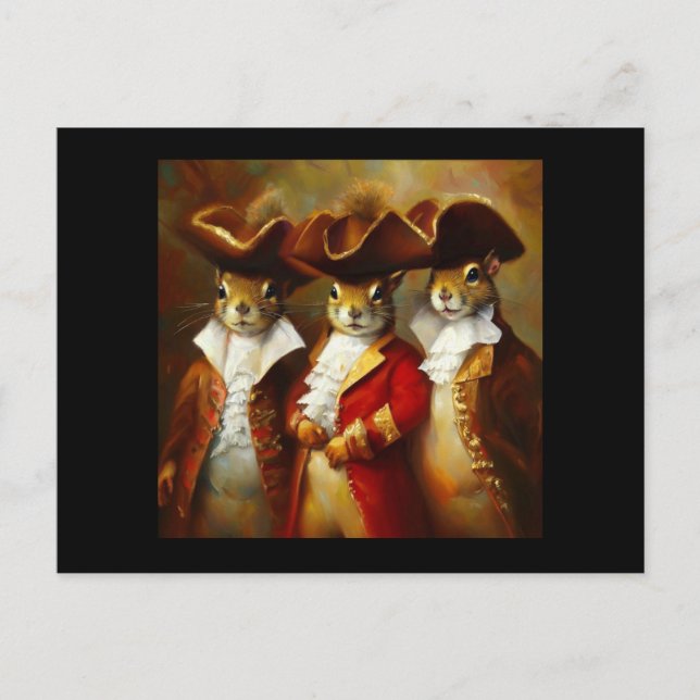 Squirrels Three Musketeers Postcard (Front)