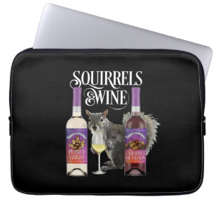 Squirrels & Wine - Funny Squirrel Lover and Wine D Laptop Sleeve