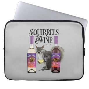 Squirrels & Wine - Funny Squirrel Lover and Wine D Laptop Sleeve