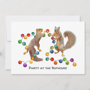 Squirrels with Lights Party Invitation