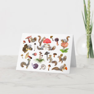 Squirrels with Mushrooms Card
