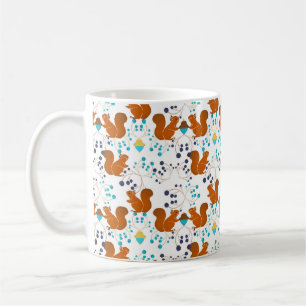 Squirrels with oak berries coffee mug