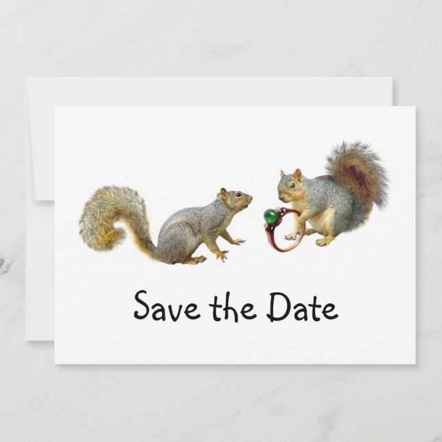 Squirrels with Ring Save the Date (Front)