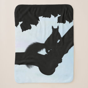 Squirrely Blues Sherpa Blanket