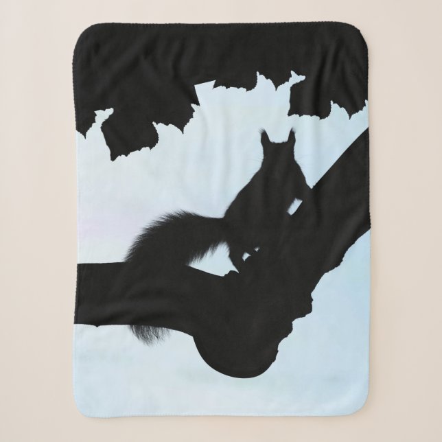 Squirrely Blues Sherpa Blanket (Front)