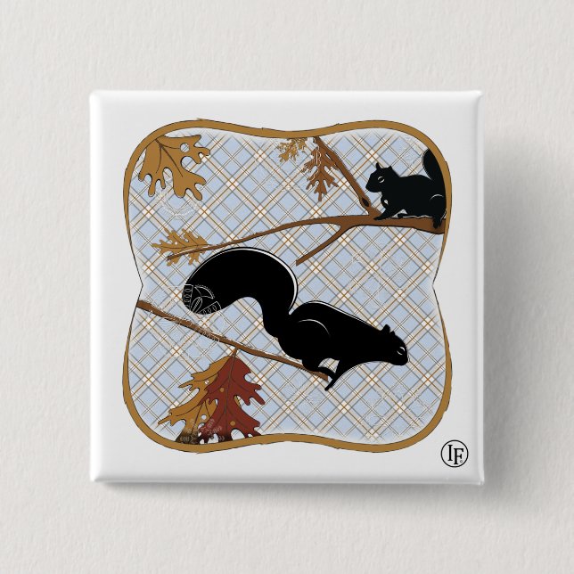 Squirrely Business 15 Cm Square Badge (Front)