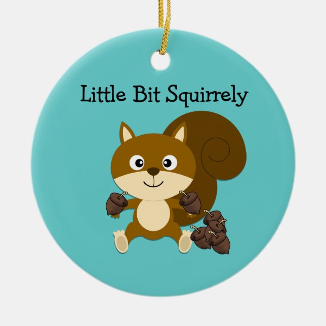 Squirrely Ceramic Tree Decoration (Front)