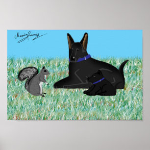 Squirrely Conversation. Poster