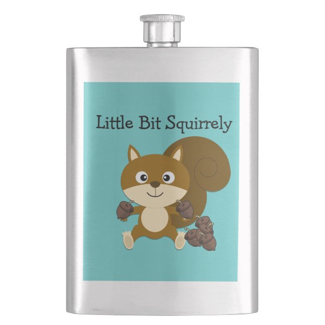 Squirrely Hip Flask (Front)