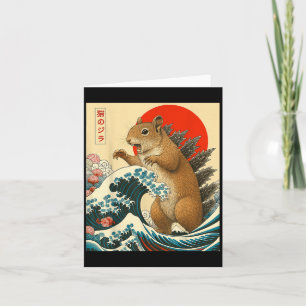 Squirrelzilla Squirrel Japanese Art Funny Gift Men Card