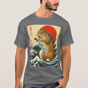 Squirrelzilla Squirrel Japanese Art Funny Gift Men T-Shirt
