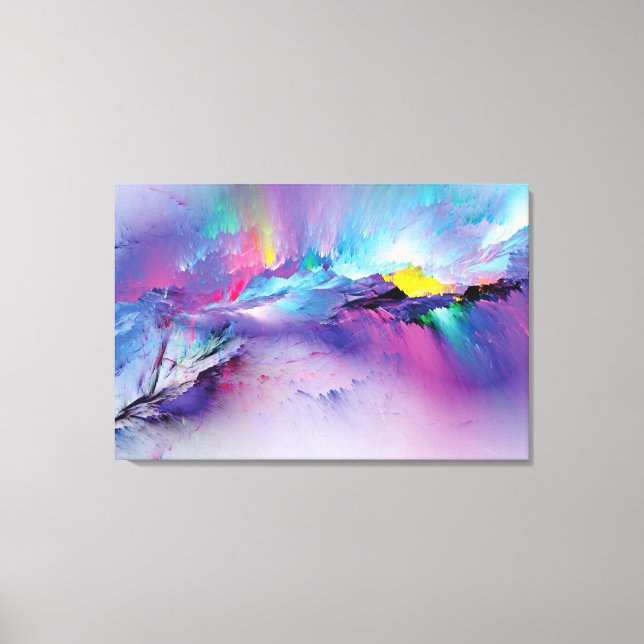Squirt paint colours Premium Wrapped Canvas (Gloss (Front)