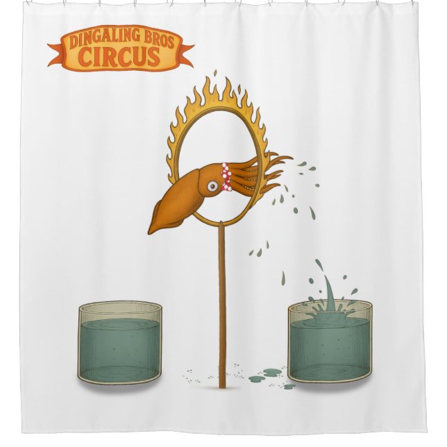 Squirty squid shower curtain (Front)