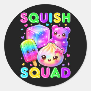 Squish Squad Cute Kawaii Dumpling Rainbow Candy Classic Round Sticker