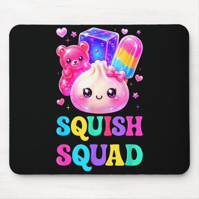 Squish squad cute kawaii dumpling rainbow candy mouse mat (Front)