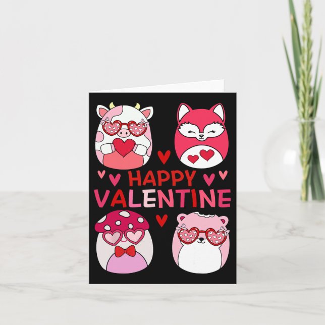 Squish Squad Happy Valentine Gifts For Kids Woman  Card (Front)