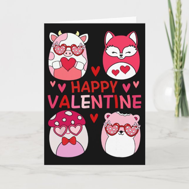 Squish Squad Happy Valentine Gifts For Kids Woman  Card (Front)