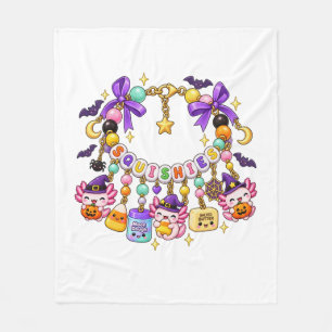 Squishes Beaded Bracelet Halloween Moon Dough Butt Fleece Blanket