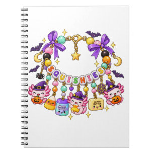 Squishes Beaded Bracelet Halloween Moon Dough Butt Notebook