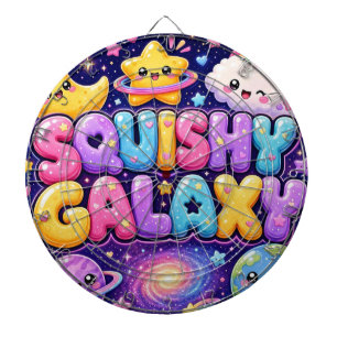 Squishy Galaxy Cute Kawaii Earth Moon Stars Dartboard