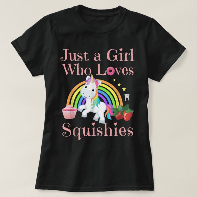 Squishy Kawaii Unicorn Just A Girl Who Loves Squis T-Shirt (Design Front)