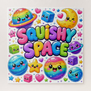 Squishy Space Colourful Kawaii Planets Stars Cosmi Jigsaw Puzzle