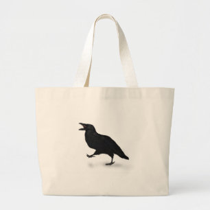 Sqwarking Crow Large Tote Bag