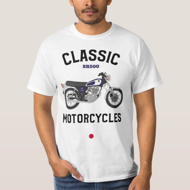 SR500 bikers Japan Motorcycle T-Shirt (Front)