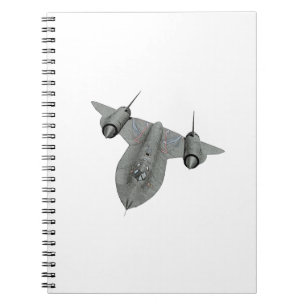 SR71 Blackbird Black and White Illustration Notebook