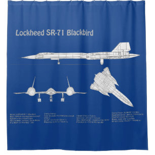SR-71 Blackbird - Aeroplane Blueprint Plans ABD Shower Curtain