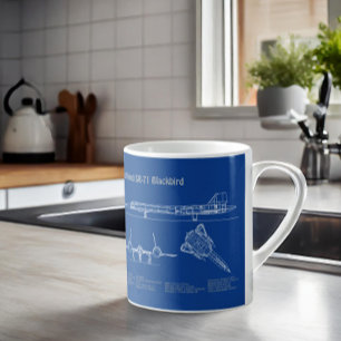 SR-71 Blackbird - Aeroplane Blueprint Plans AD Coffee Mug