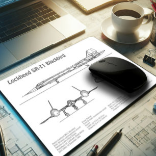 SR-71 Blackbird - Aeroplane Blueprint Plans BD Mouse Mat