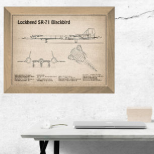 SR-71 Blackbird - Airplane Blueprint Plans SD Photo Print