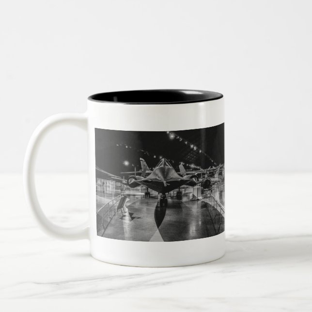 SR-71 Blackbird At The Dayton Air Force Museum Two-Tone Coffee Mug (Left)