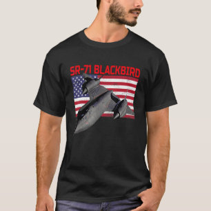 Sr 71 Blackbird In Action And Patriotic American F T-Shirt