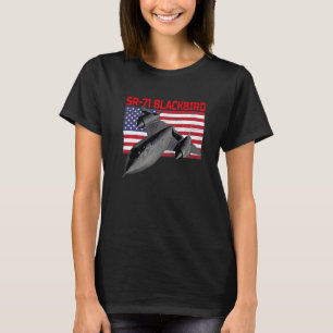 Sr 71 Blackbird In Action And Patriotic American F T-Shirt