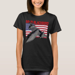 Sr 71 Blackbird In Action And Patriotic American F T-Shirt
