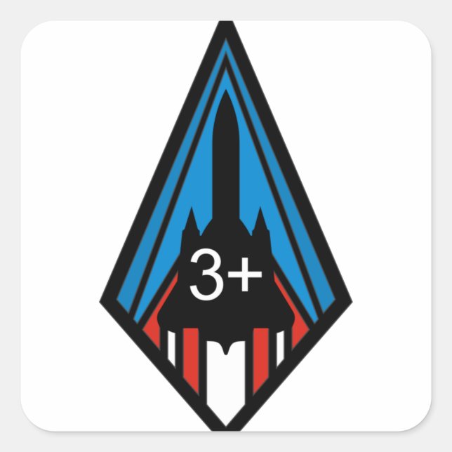 SR-71 Blackbird Mach 3 Commemorative Insignia Square Sticker (Front)