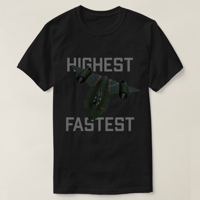 SR 71 Blackbird Spy Plane Fastest Highest   T-Shirt (Design Front)