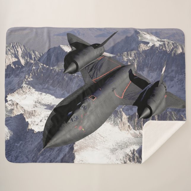 SR-71 BLACKBIRD SPY PLANE SHERPA BLANKET (Front (Horizontal))